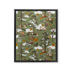 Baby animals in the leafy forest G Framed Canvas Print Gallery Image 8
