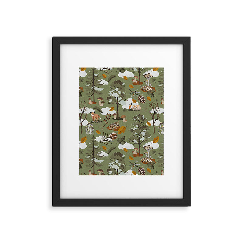 Baby animals in the leafy forest G Framed Art Print Gallery Image 6