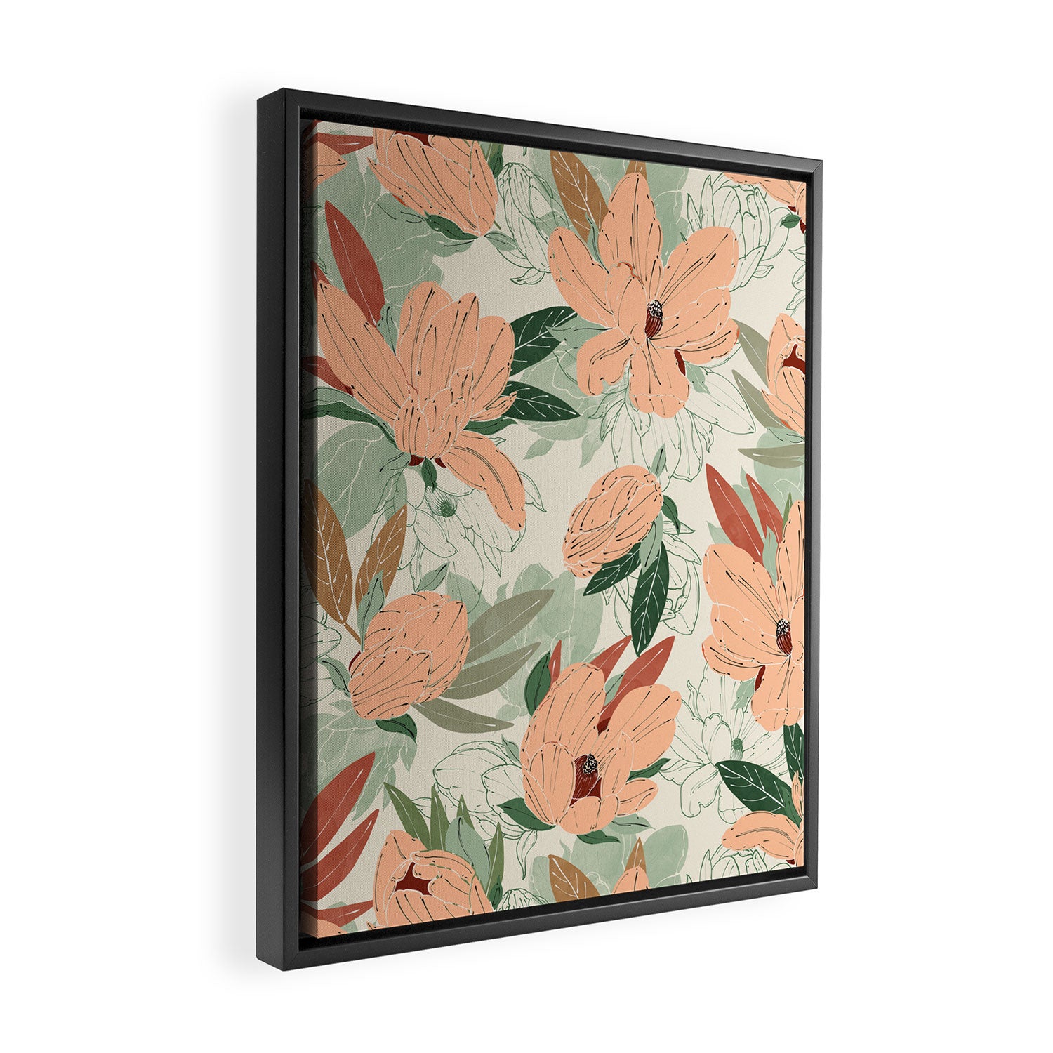 Big floral blossoms MF-24 Framed Canvas Print Gallery Image 2