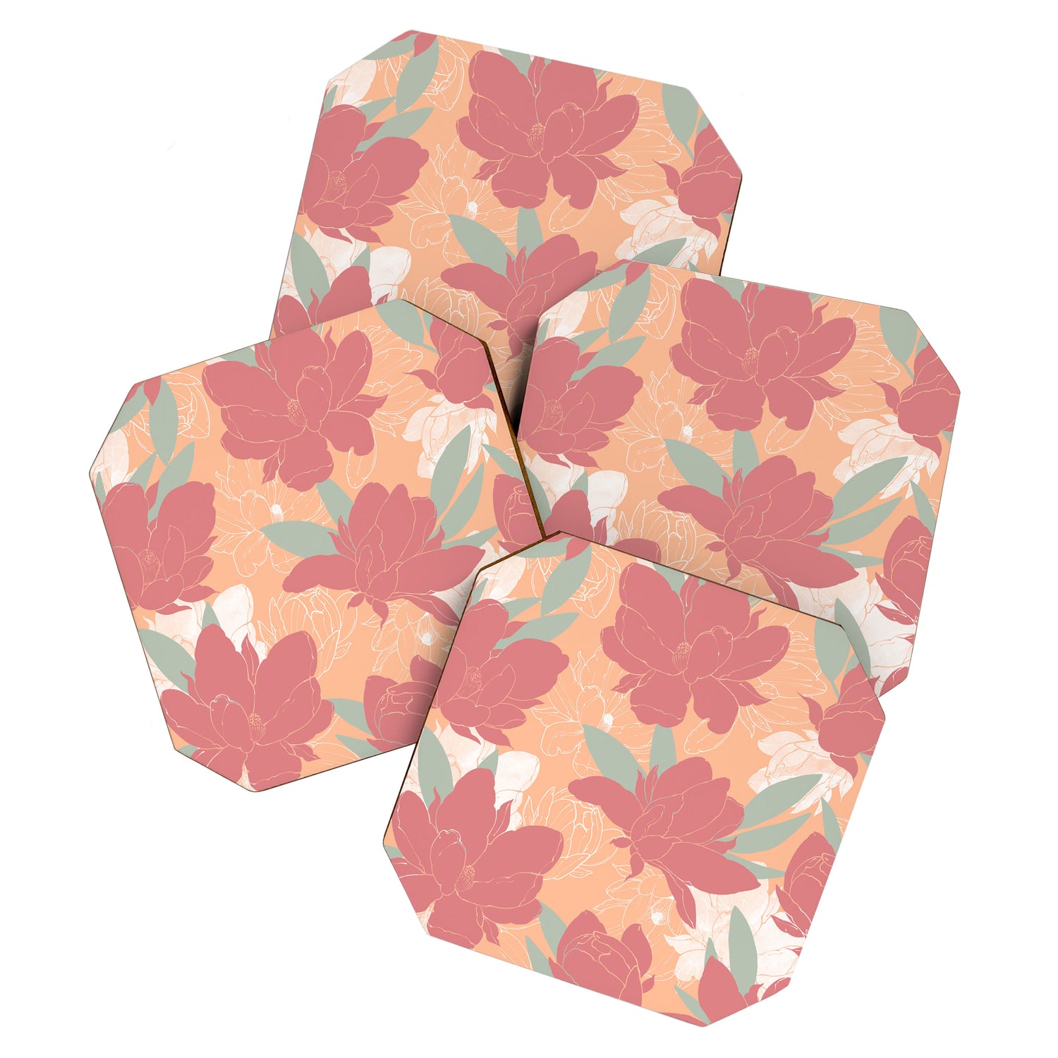 Big floral blossoms PF3 Coaster Gallery Image 1
