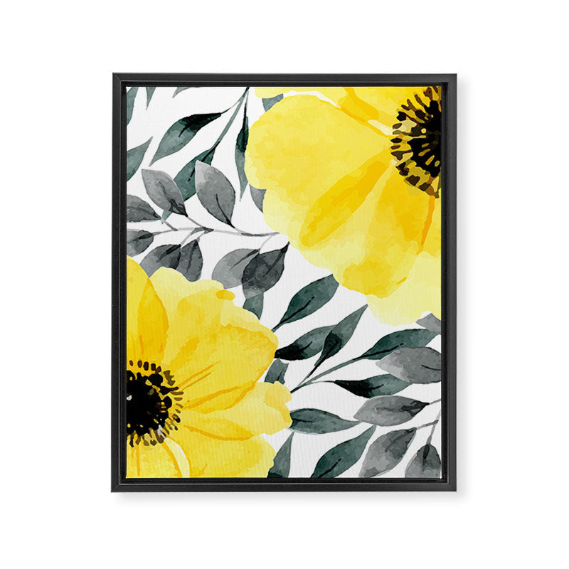 Big yellow watercolor flowers Framed Canvas Print Gallery Image 8