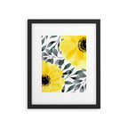 Big yellow watercolor flowers Framed Art Print Gallery Image 6