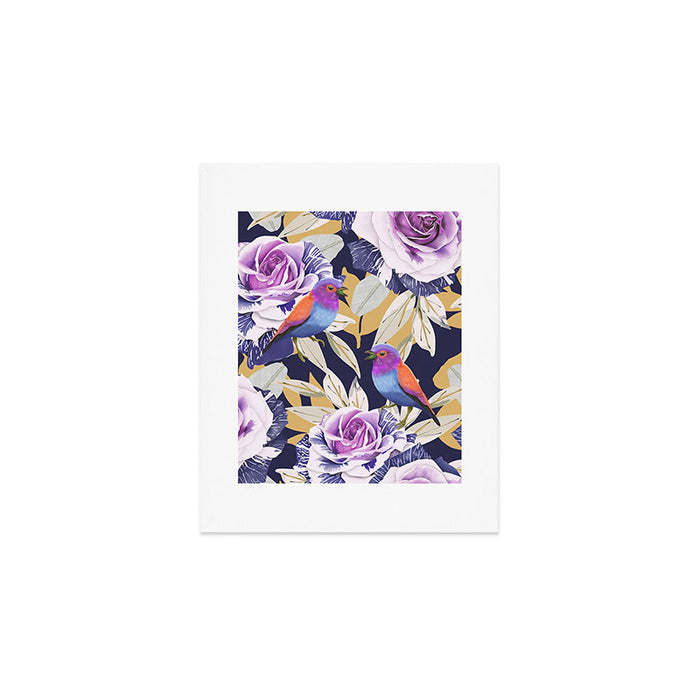 Bird in the rose bush D Art Print Gallery Image 1