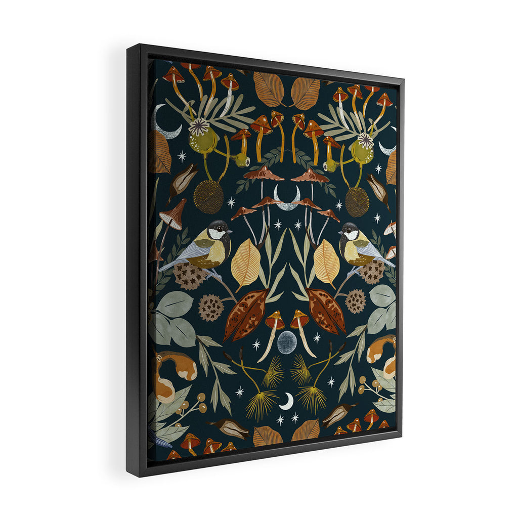 Birds in Autumn Night DP Framed Canvas Print Gallery Image 2