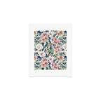 Birds in lush night garden flowers Art Print Gallery Image 1