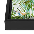 Birds on the leaves of the jungle Framed Canvas Print Gallery Image 3