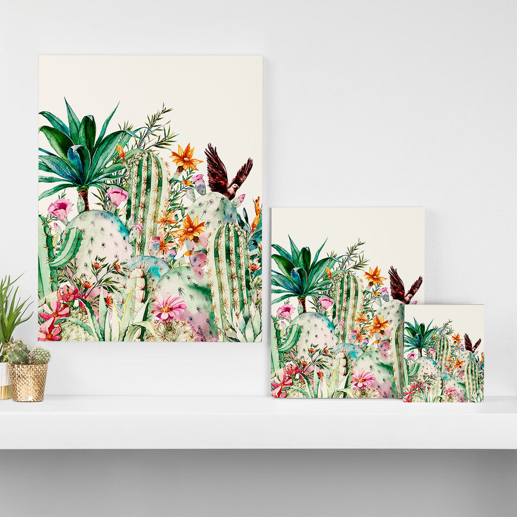 Blooming in the cactus Canvas Print Gallery Image 3