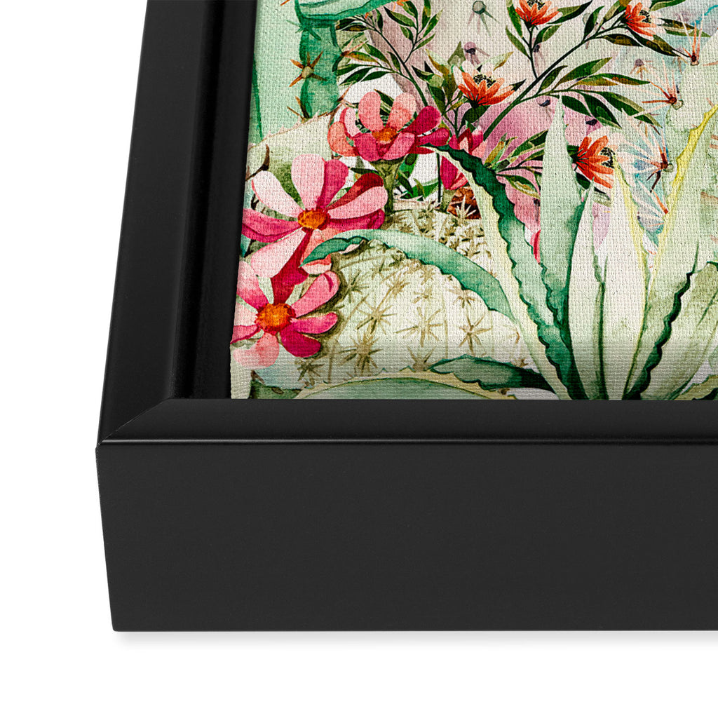 Blooming in the cactus Framed Canvas Print Gallery Image 3