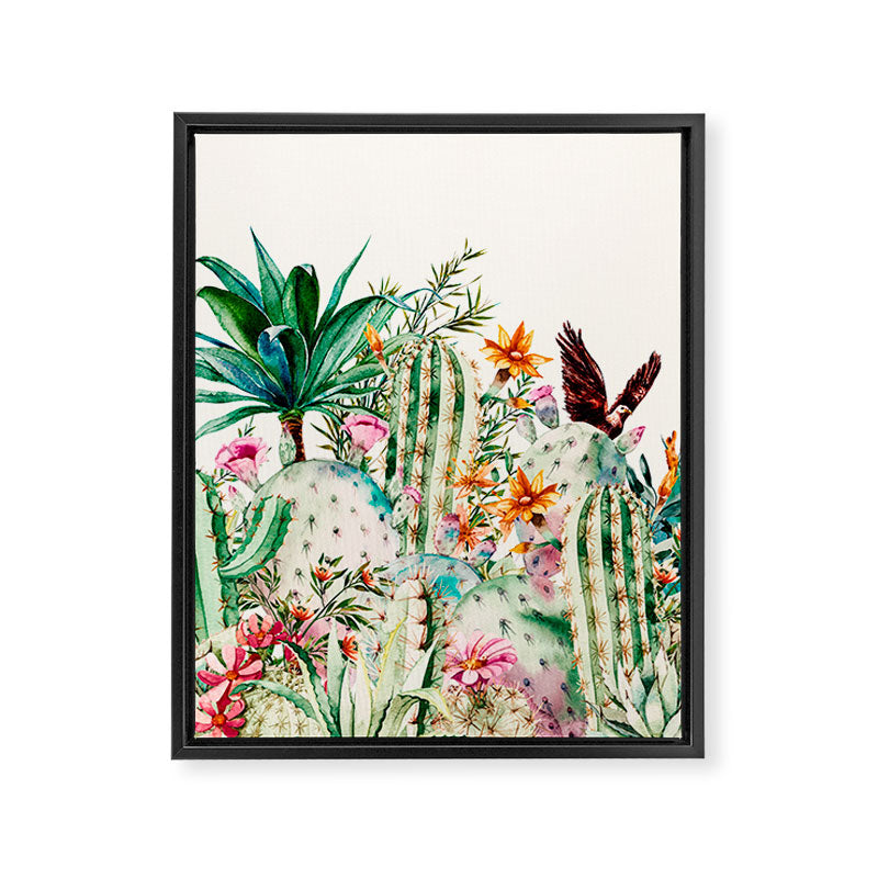 Blooming in the cactus Framed Canvas Print Gallery Image 8