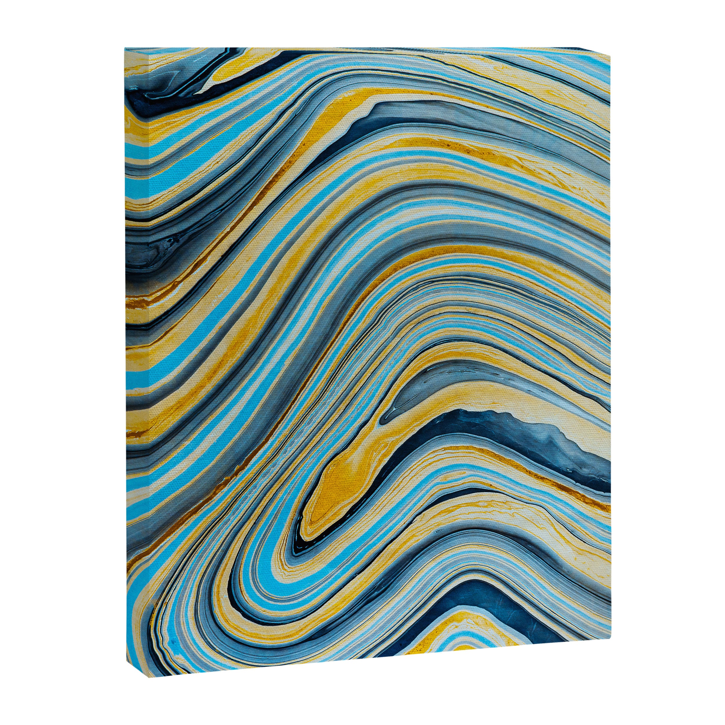 Blue marbled waves Canvas Print Gallery Image 8