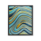 Blue marbled waves Framed Canvas Print Gallery Image 8