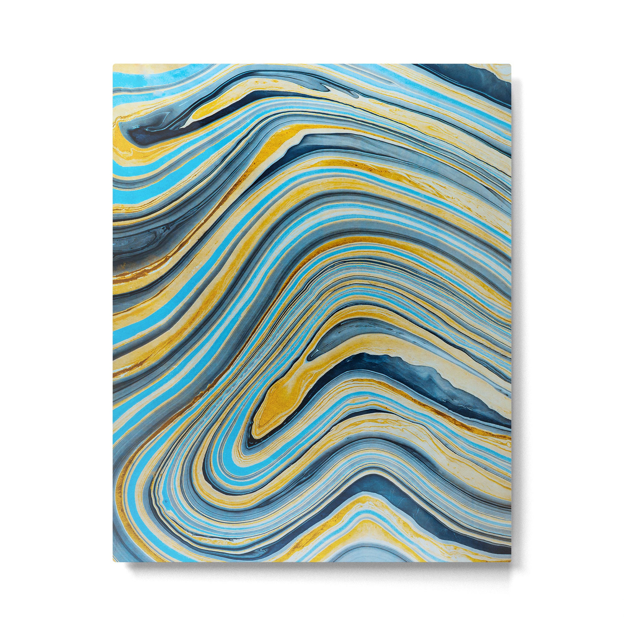 Blue marbled waves Metal Print Gallery Image 6
