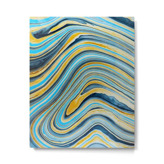 Blue marbled waves Metal Print Gallery Image 1