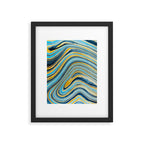 Blue marbled waves Framed Art Print Gallery Image 6