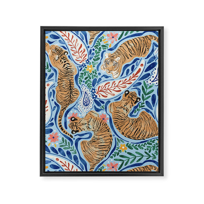 Blue Safari Adventure Framed Canvas Print Gallery Image 1