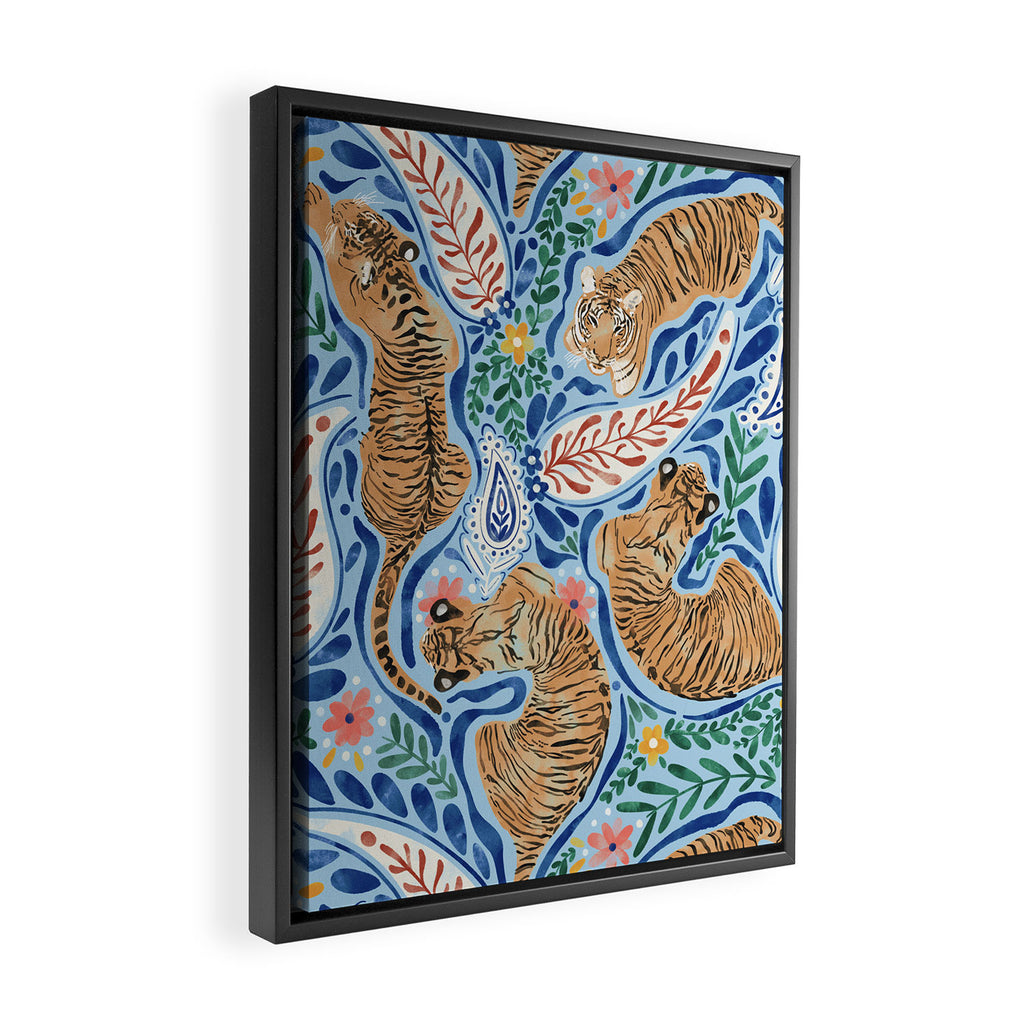 Blue Safari Adventure Framed Canvas Print Gallery Image 2