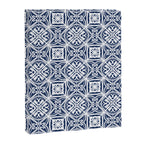 Blue tile brushstroke pattern Canvas Print Gallery Image 8