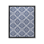 Blue tile brushstroke pattern Framed Canvas Print Gallery Image 8