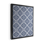 Blue tile brushstroke pattern Framed Canvas Print Gallery Image 2