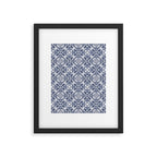 Blue tile brushstroke pattern Framed Art Print Gallery Image 6
