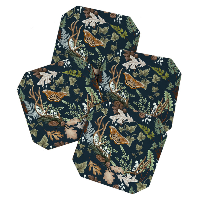 Bohemian leafy forest at night Coaster Gallery Image 1