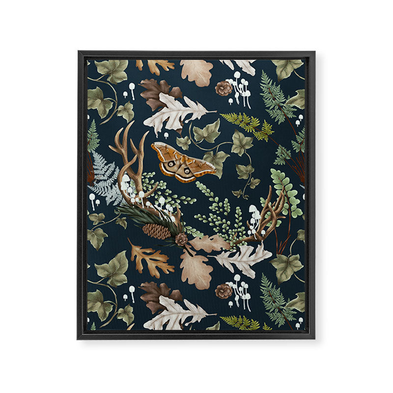 Bohemian leafy forest at night Framed Canvas Print Gallery Image 8