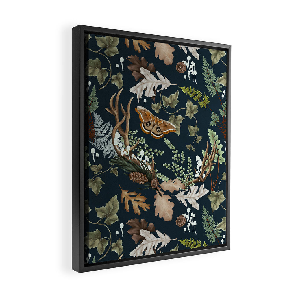 Bohemian leafy forest at night Framed Canvas Print Gallery Image 2
