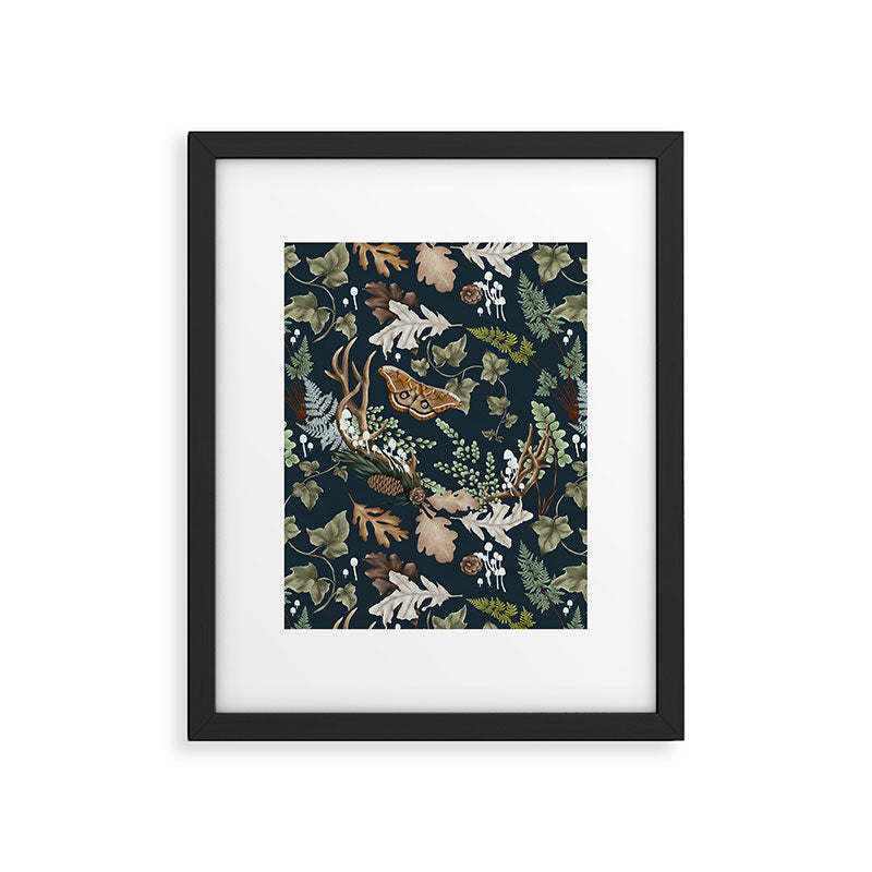 Bohemian leafy forest at night Framed Art Print Gallery Image 6