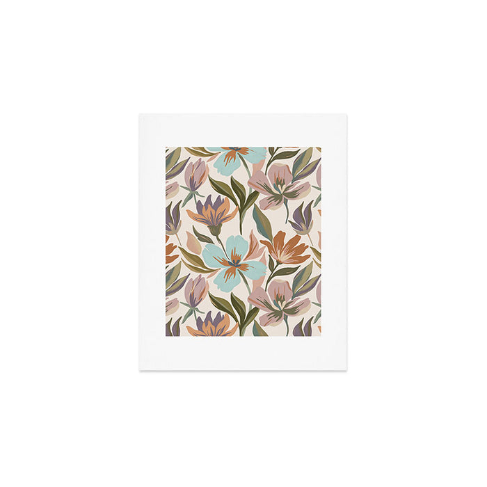 Boho Floral Brush Strokes Art Print Gallery Image 1