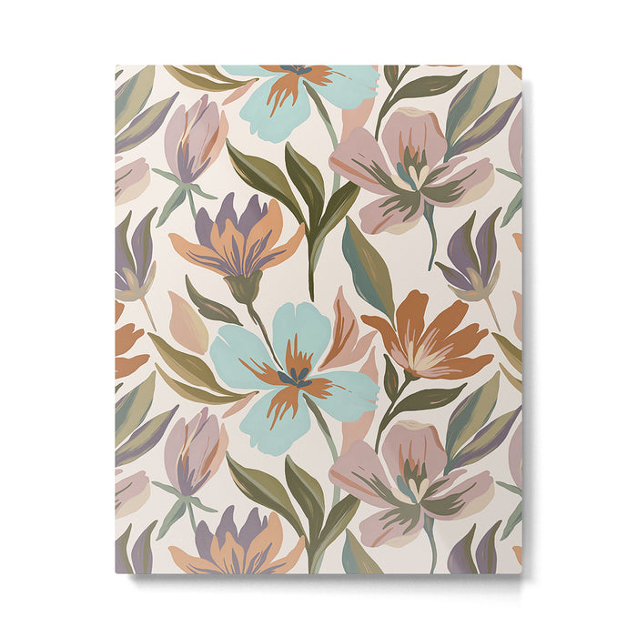 Boho Floral Brush Strokes Metal Print Gallery Image 1