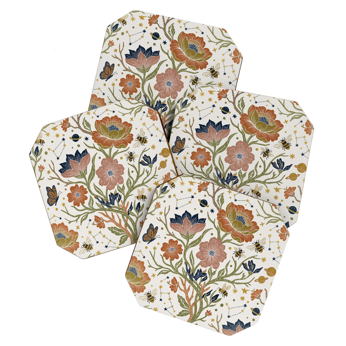 Boho Floral Galaxy Garden Coaster Gallery Image 1