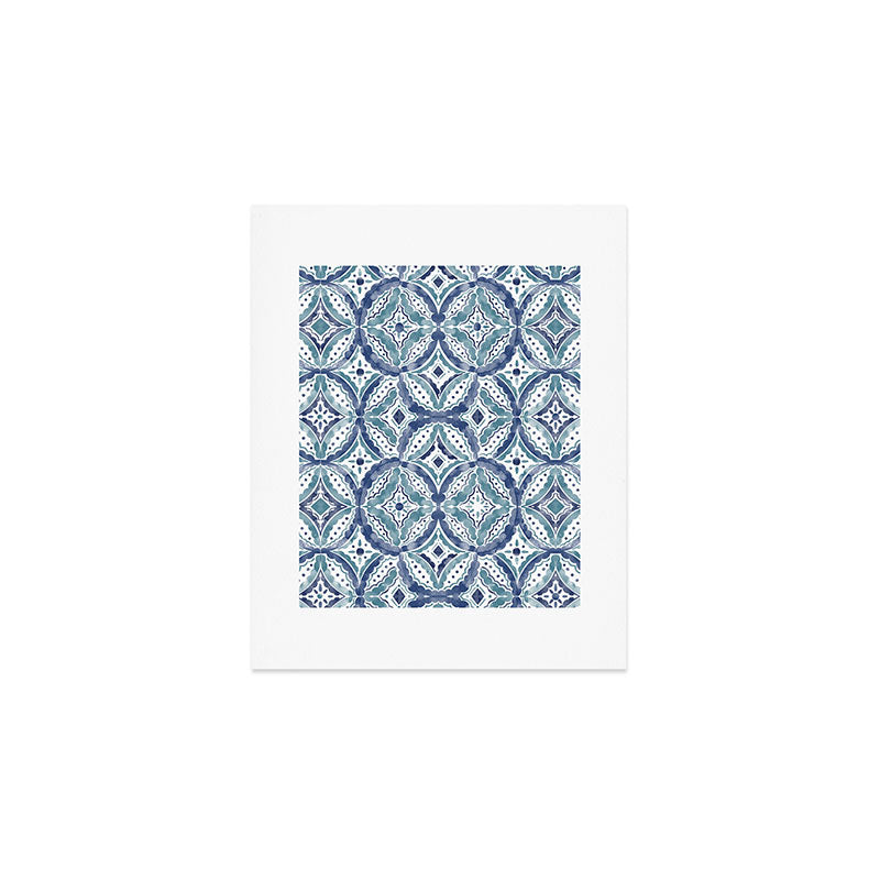 Boho Indigo Damask B Art Print Gallery Image 1