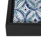 Boho Indigo Damask B Framed Canvas Print Gallery Image 3