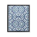 Boho Indigo Damask B Framed Canvas Print Gallery Image 8