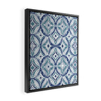 Boho Indigo Damask B Framed Canvas Print Gallery Image 2