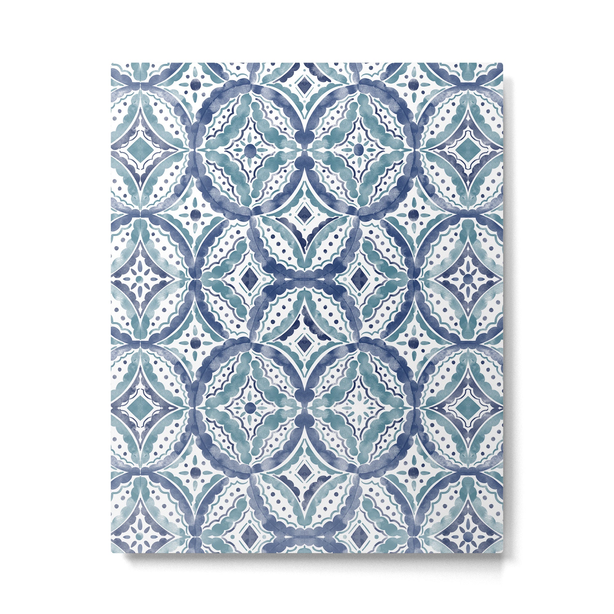 Boho Indigo Damask B Metal Print Gallery Image 6