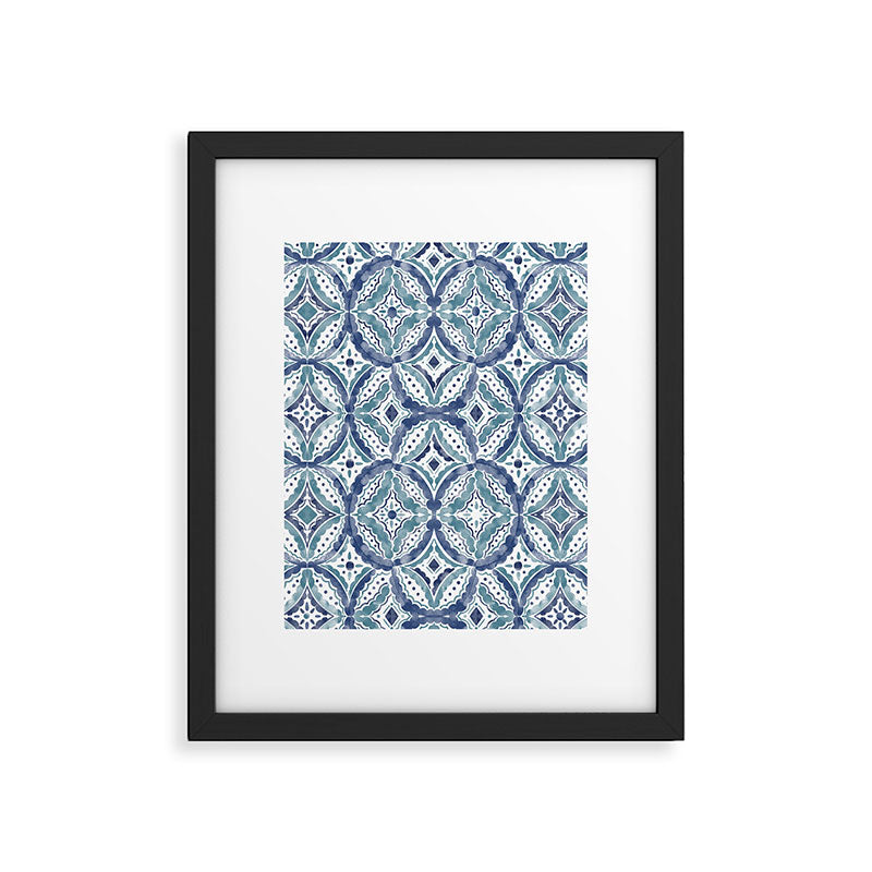 Boho Indigo Damask B Framed Art Print Gallery Image 6