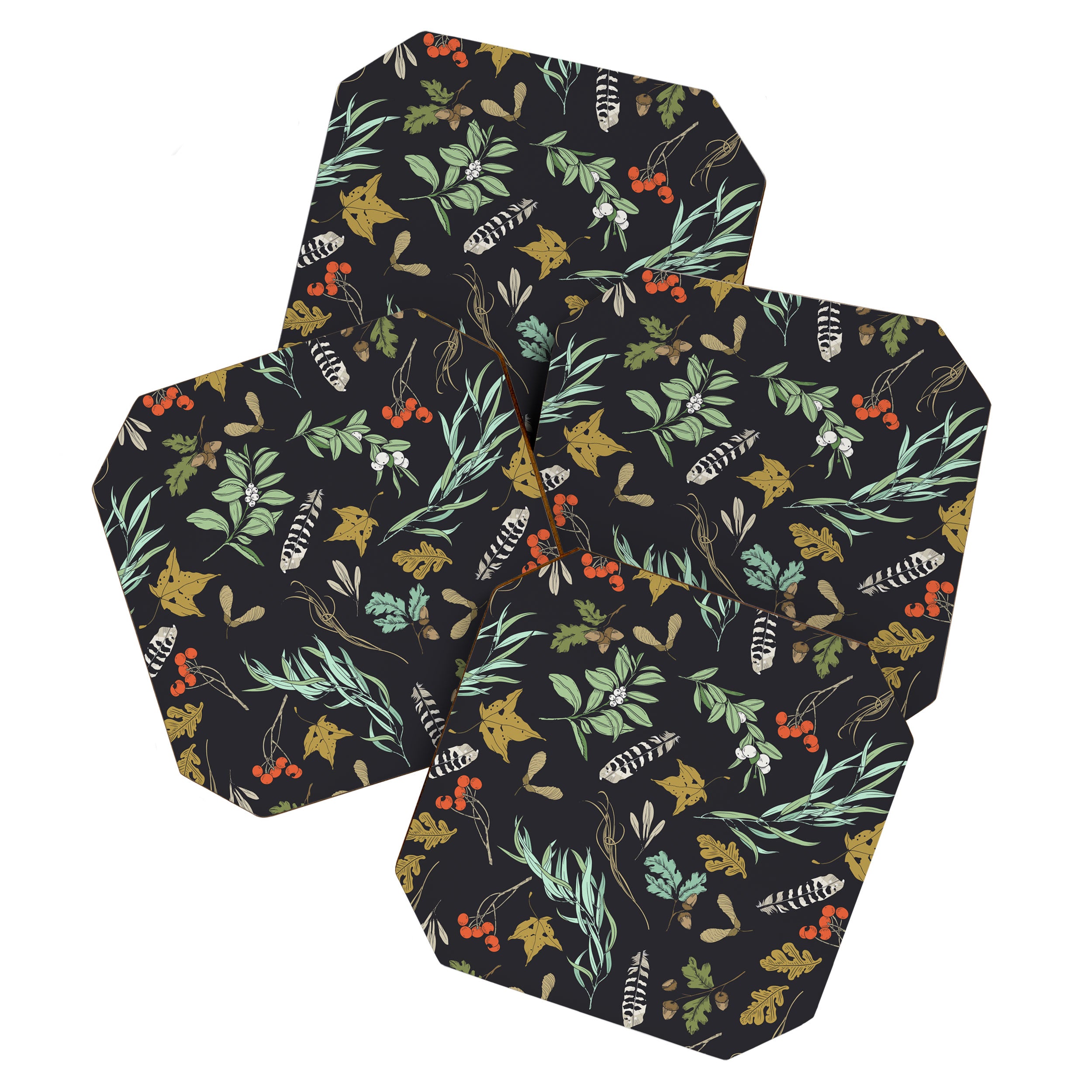 Boho vintage nature Coaster Gallery Image 1