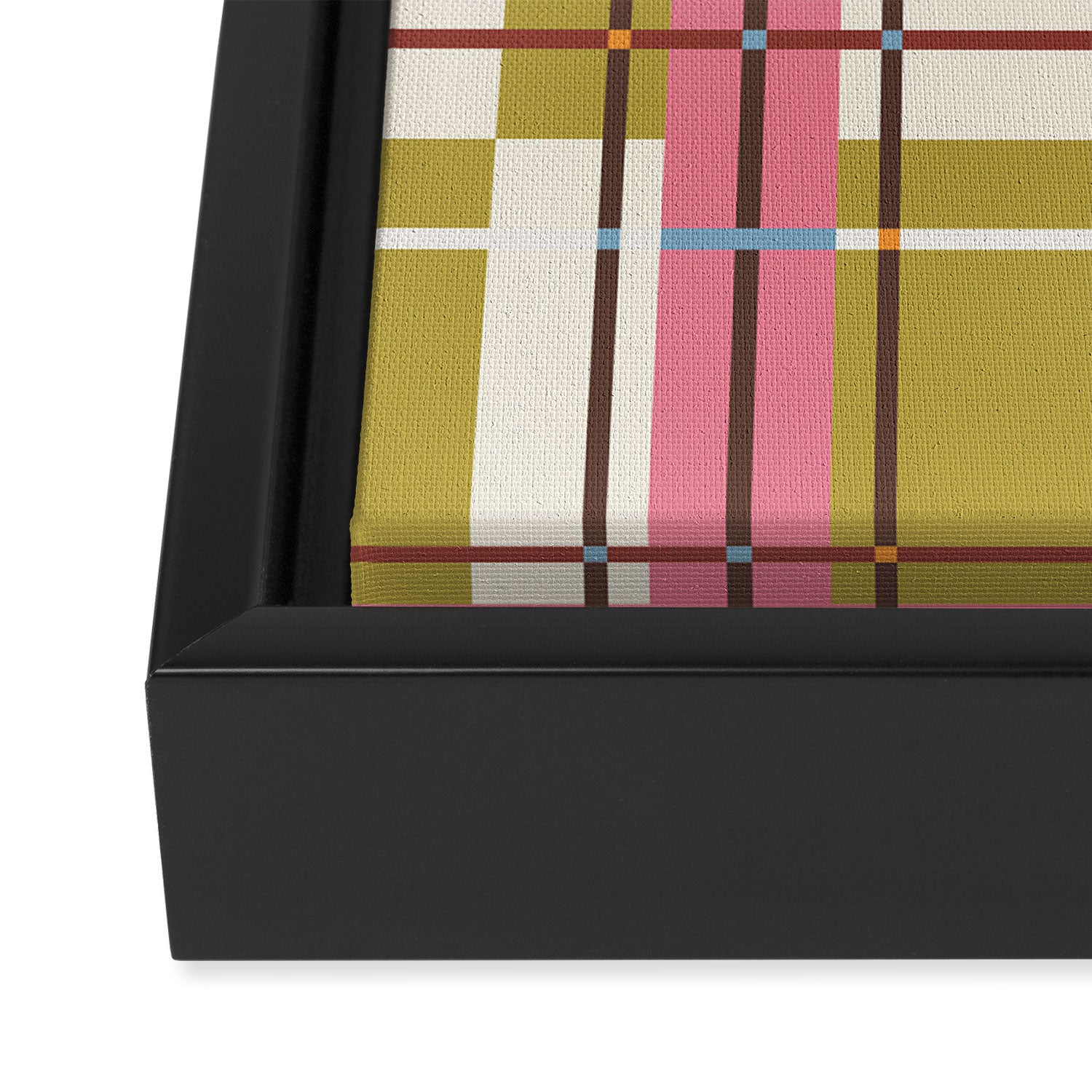 Bold Checked Design Framed Canvas Print Gallery Image 3