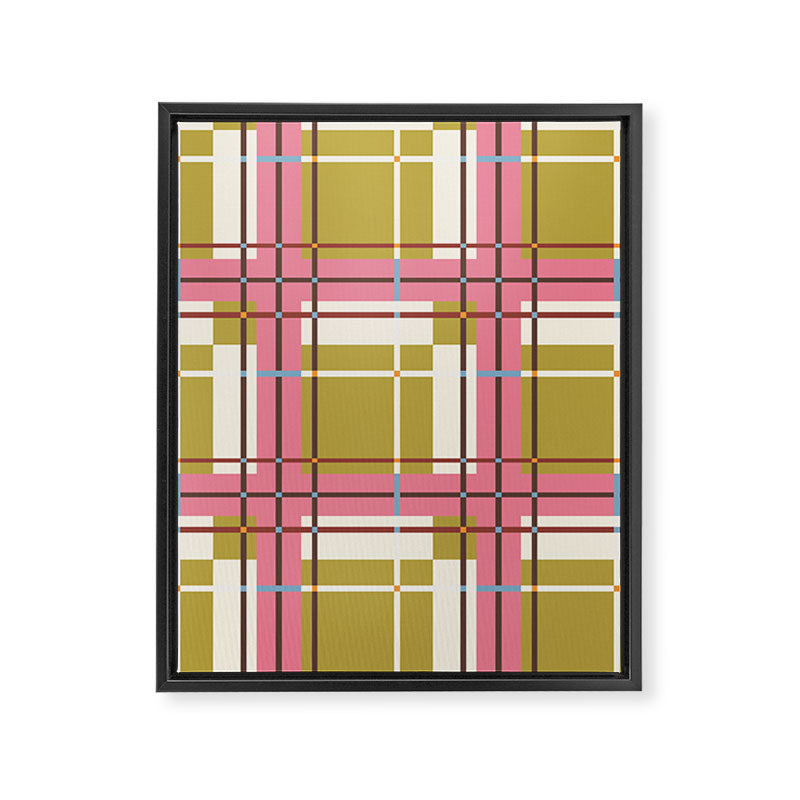 Bold Checked Design Framed Canvas Print Gallery Image 8