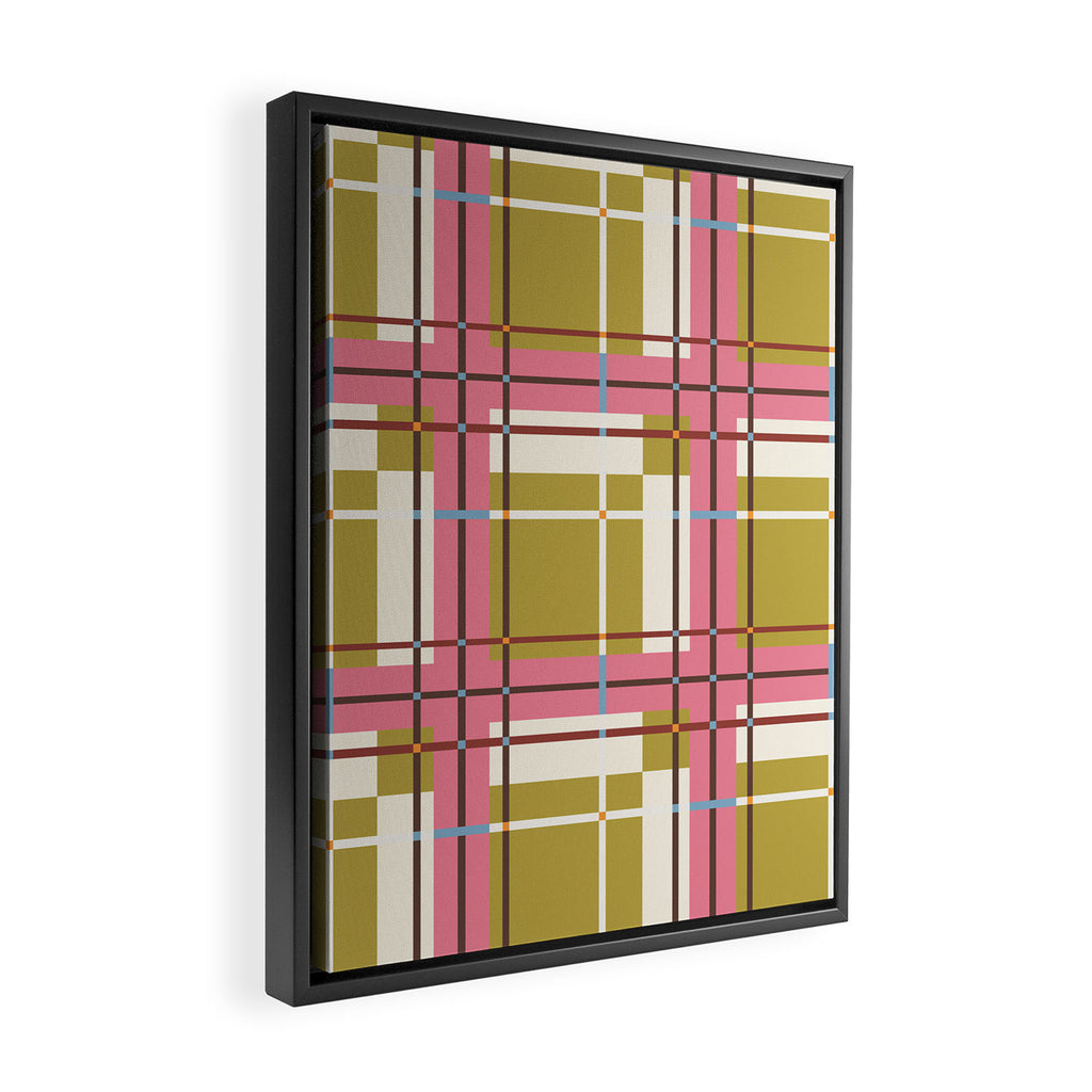 Bold Checked Design Framed Canvas Print Gallery Image 2