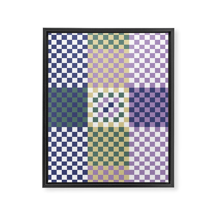 Bold colors block grid C Framed Canvas Print Gallery Image 1