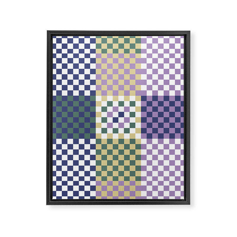 Bold colors block grid C Framed Canvas Print Gallery Image 8