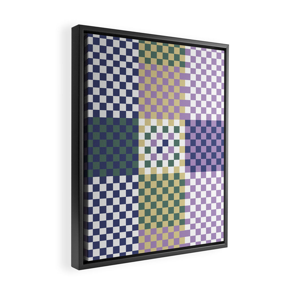 Bold colors block grid C Framed Canvas Print Gallery Image 2