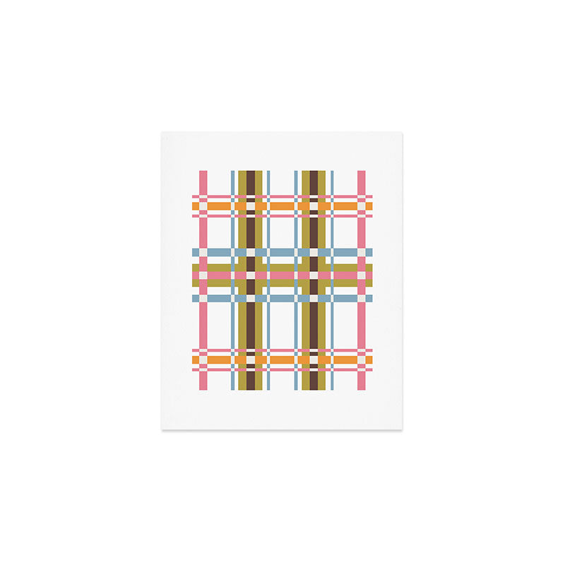 Bold Crosshatch Colorful Art Print Gallery Image 1