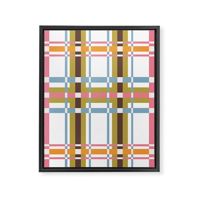 Bold Crosshatch Colorful Framed Canvas Print Gallery Image 1