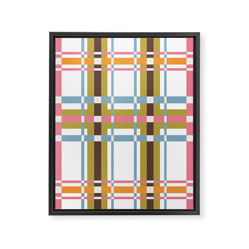 Bold Crosshatch Colorful Framed Canvas Print Gallery Image 8