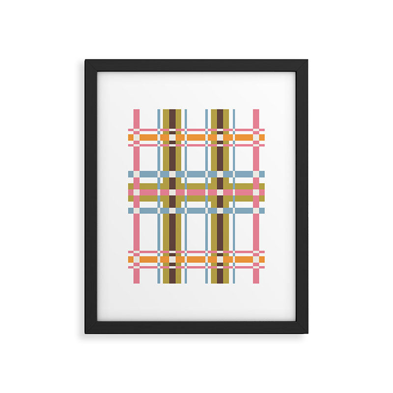 Bold Crosshatch Colorful Framed Art Print Gallery Image 6