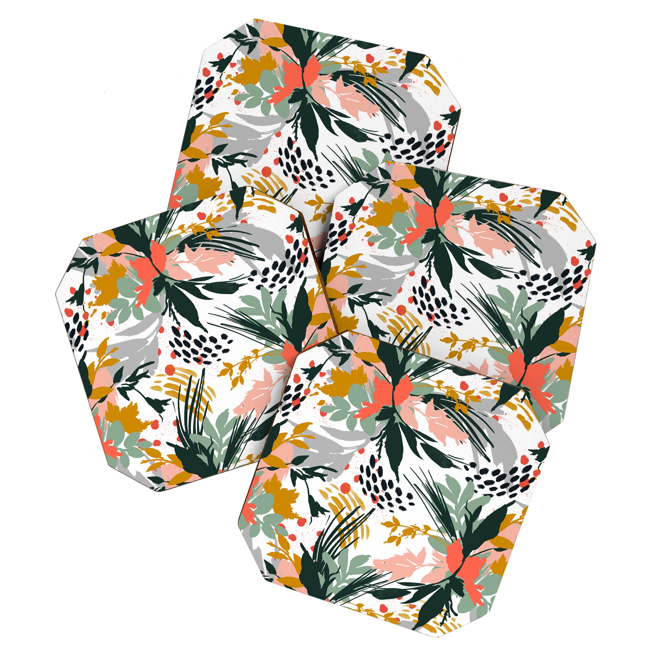 Botanical brush strokes I Coaster Gallery Image 1