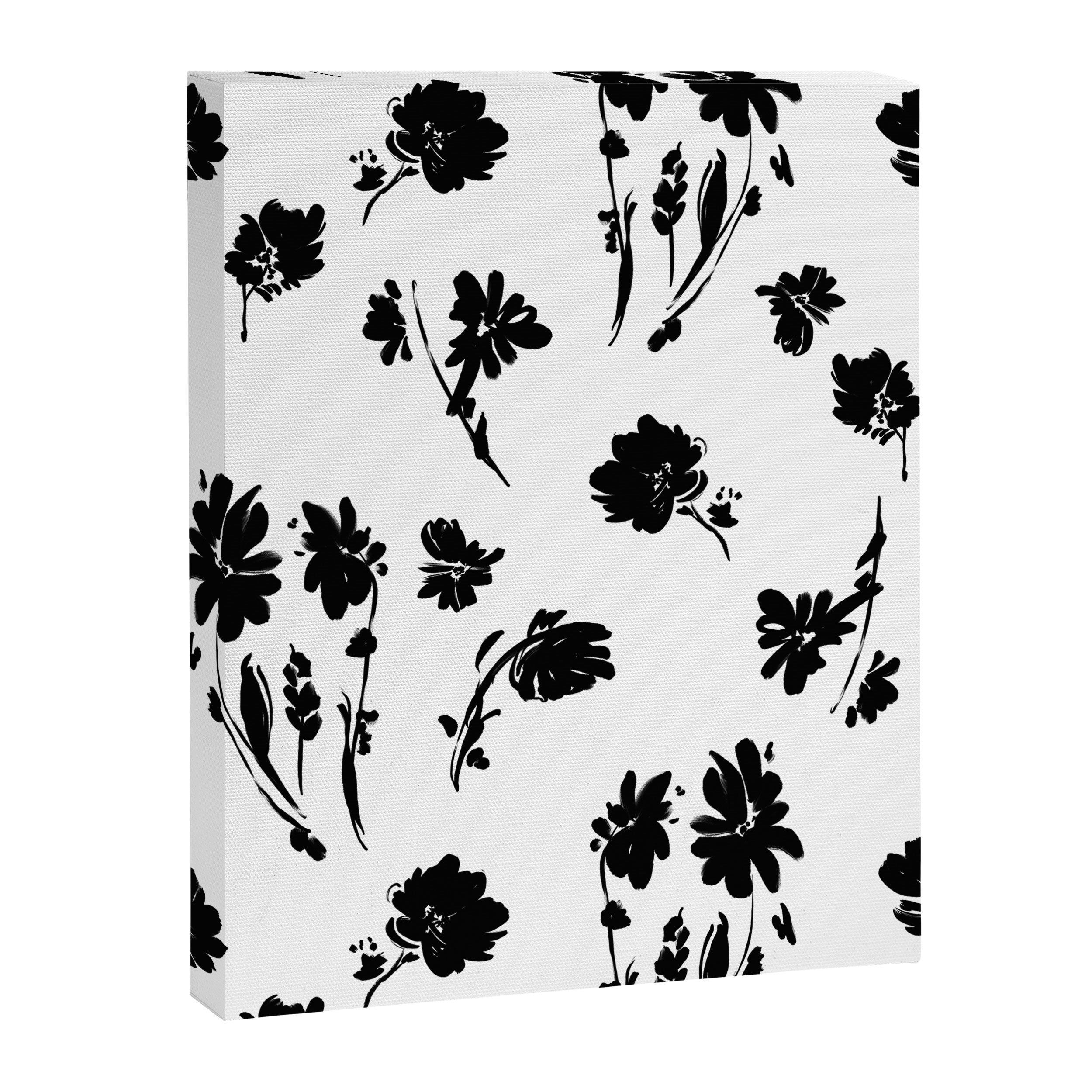 Brushstrokes meadow flowers BN Canvas Print Gallery Image 8